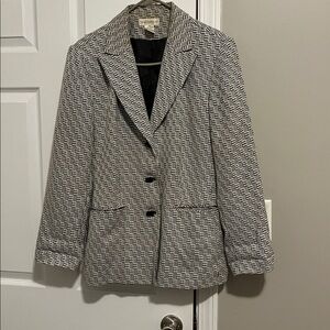 Worthington Geometric Pattern Black and White Jacket